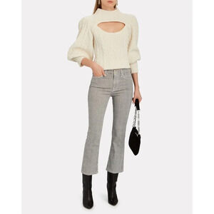 FRAME Le Crop Mini Boot Jeans in Window Pane Plaid Size 30
